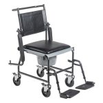 Drive Upholstered Drop Arm Wheeled Commode