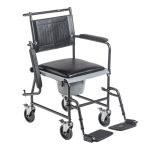 Drive Upholstered Drop Arm Wheeled Commode