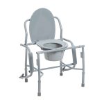 Drive Steel Drop Arm Bedside Commode with Padded Arms