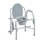 Drive Steel Drop Arm Bedside Commode with Padded Arms