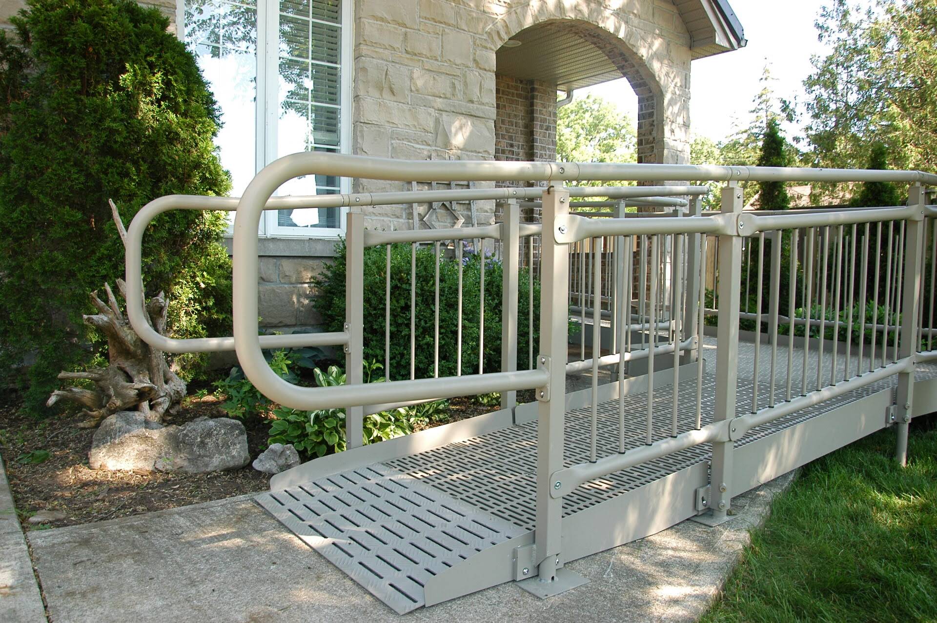 QRamp modular aluminum ramp installed at a home entrance