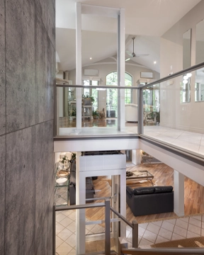 Lift retrofitted into a finished home