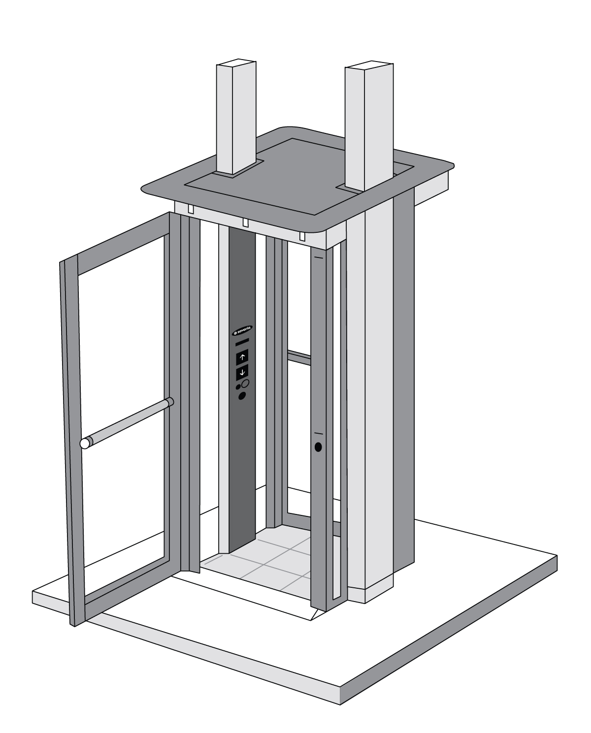 Luma Through-Floor Lift component diagram