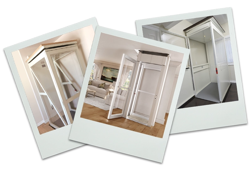 Through-floor lift retrofitted in an existing home